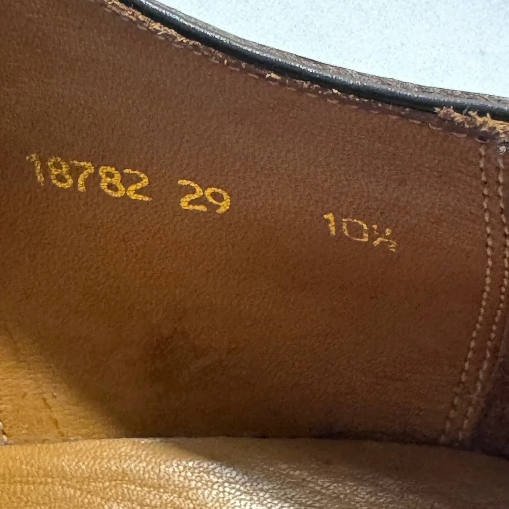 Beckett Simonon Dunham Derby Men 10.5 Tan Leather Split Toe Dress Shoes 18782